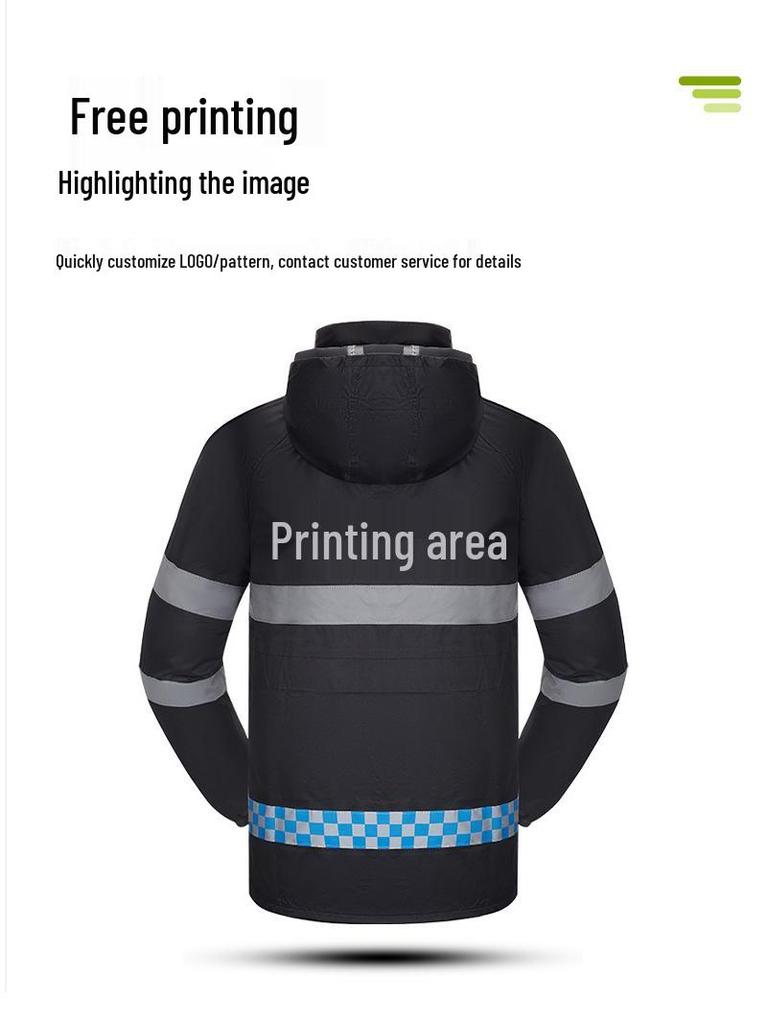 Reflective Raincoat and Rain Pants Set for Outdoor Traffic Duty and Flood Control