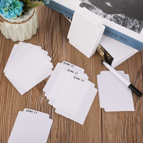 50 White Trading Card Dividers, Matte Card Page Dividers with Tabs, Plastic Dividers for Cards and Playing Cards, Perfect for Office Games, Sports Gat
