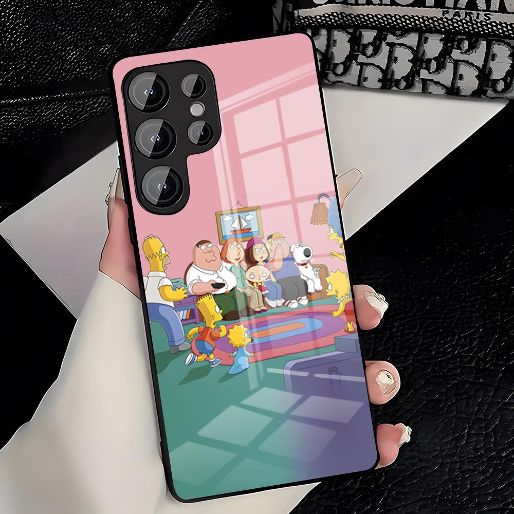 F-Family Funny Guy Phone Case For Samsung S26 S25 Plus S20 S20 Plus S22 Ultra S23 FE S21 Plus S21 Ultra Glass Cover
