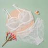 European and American Thin Sponge-free Transparent Large Chest Small Lace Bra Women's Sexy Underwear Bra Set