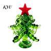 Modern Glass Xmas Sculpture Christmas Tree Figurine, Handmade Santa Deer Desk Decor, Miniature Tabletop Holiday Decoration Ornament for Car