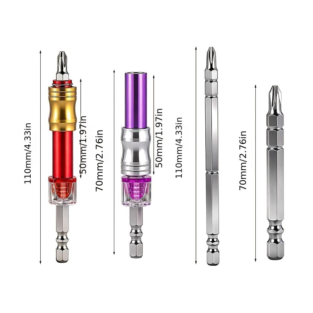 Magnetic Screwdriver Bit Holder with Depth Adjustment and Hexagonal Shank, Quick-Change Drill Adapter for Woodworking, Carpenter