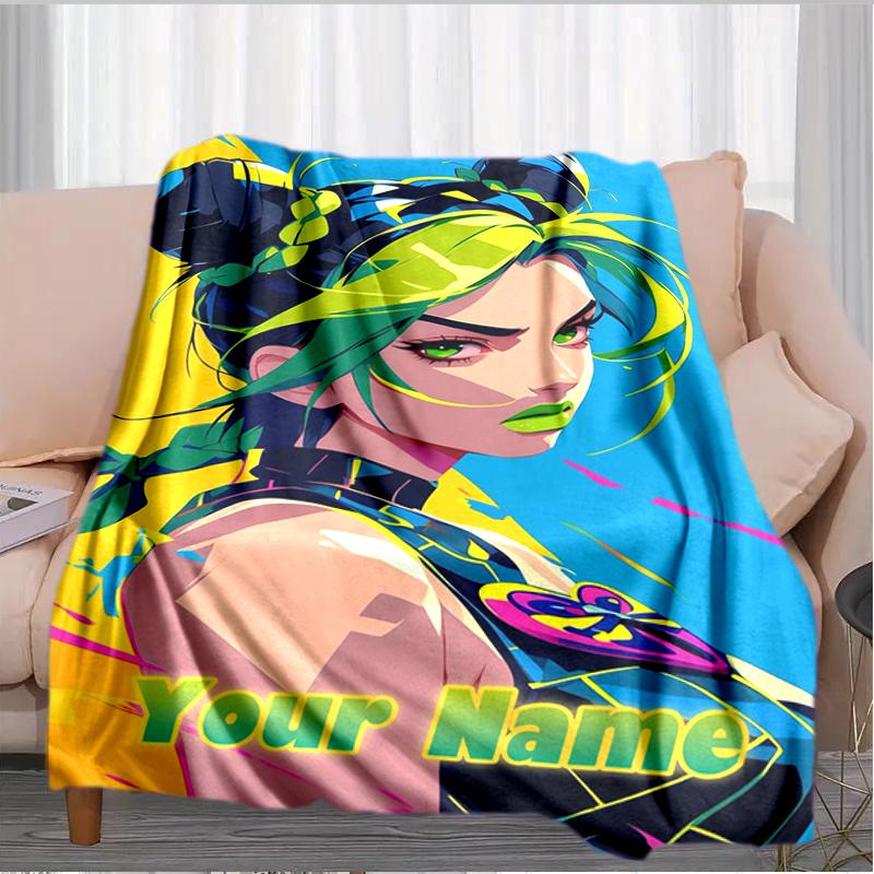 1PC Custom Name "Vibrant Neon Fantasy Artwork" flannel blanket versatile,all-season throw suitable for the living room,bedroom,camping,travel,and gift