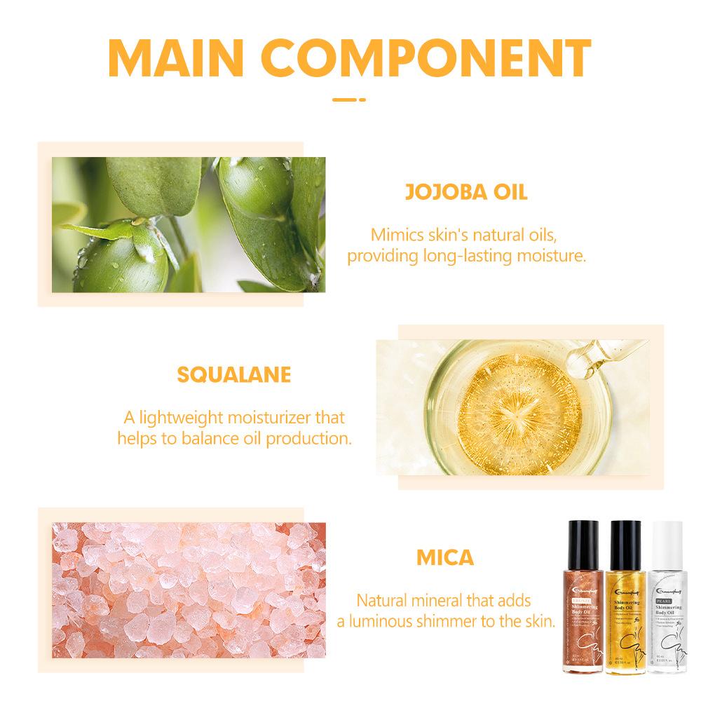 Shimmering Body Oil with Glow Liquid Highlighter Fast-Absorbing Moisturizing Body Oil for Sunless Tanning and Radiant Skin Glow