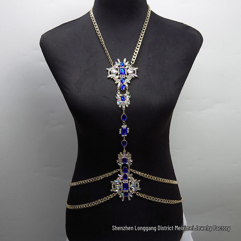 

Европейское и американское акриловое стразовое ожерелье-цепочка для тела из сплава