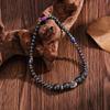 Irregular Black Magnetic Oval Bead Anklet with AB Color for Women