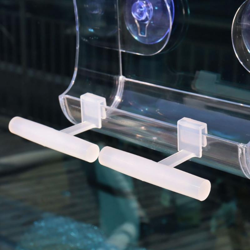 Plastic Perch Birdcage Training Stand Accessory Clip to Window Feeders for Budgerigar Parakeets Lovebird 6-Piece Set