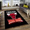 Chicago Bulls Design Area Rug Personalized Name- Non-Slip, Soft & Cozy Floor Mat for Living Room, Office - Indoor/Outdoor Carpet