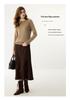 Women's Round Neck Cashmere Sweater - Solid Color, Thick Base Layer, Long Sleeves for Autumn/Winter