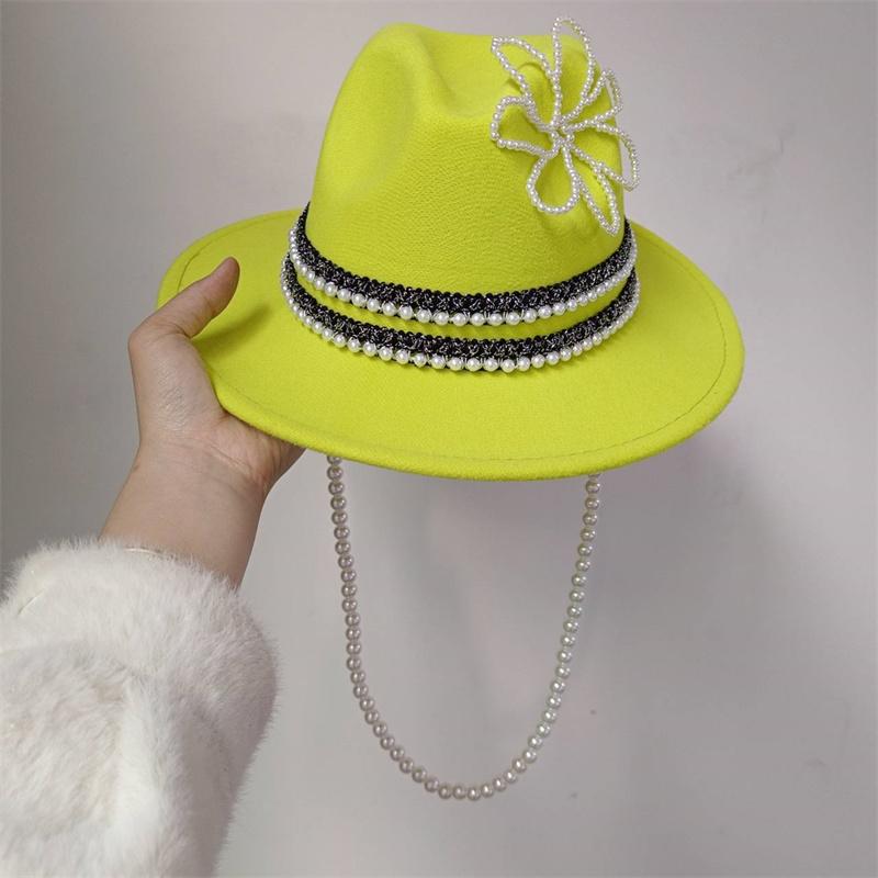 Women's Punk Straw Hat 2023 New Sun Hat Gold Chain Accessories Men's Jazz Hip Hop Summer Hat Punk Style Beach Hat Church Hat