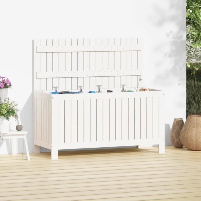 VidaXL Boîte de rangement de jardin Blanc 115x49x60 cm Bois de pin 823837
