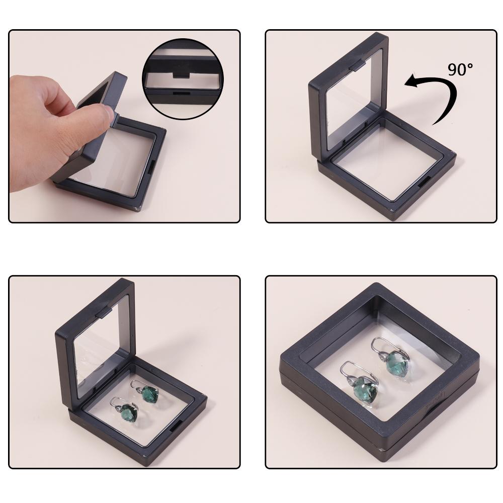 1Pc PE Film Transparent Visible Jewelry Storage Box Ring Earring Box Bracelet Necklace Display Box Jewelry Dustproof Storage Box