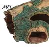 Shrimp Hiding Cave Rotten Tree Reptile Hideout, Hole Aquarium Fish for Hide Cave, Gecko Shelter Tank Terrarium Decoration