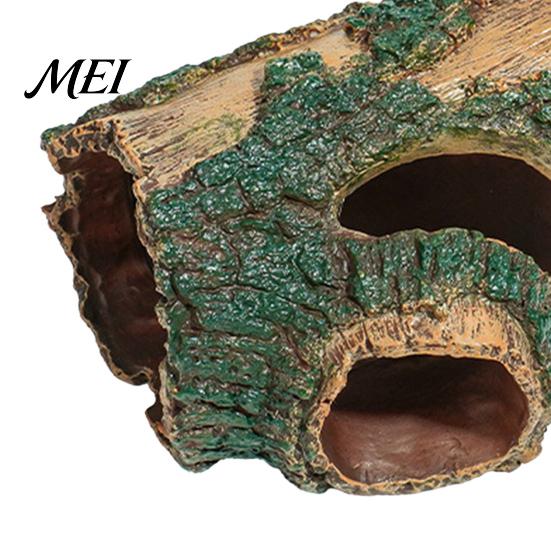 Shrimp Hiding Cave Rotten Tree Reptile Hideout, Hole Aquarium Fish for Hide Cave, Gecko Shelter Tank Terrarium Decoration