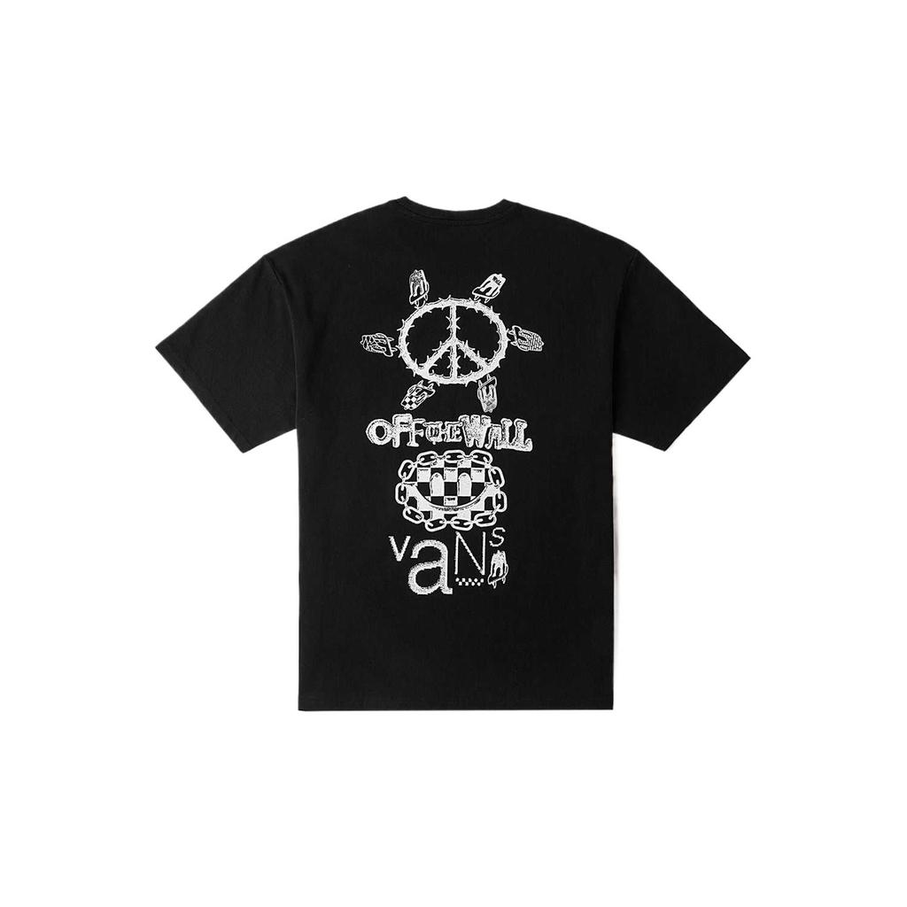 Vans X Asia Artist Collection Round Neck Letter Print Short Sleeve T-Shirt Unisex Tops Black VN000HA9BLK