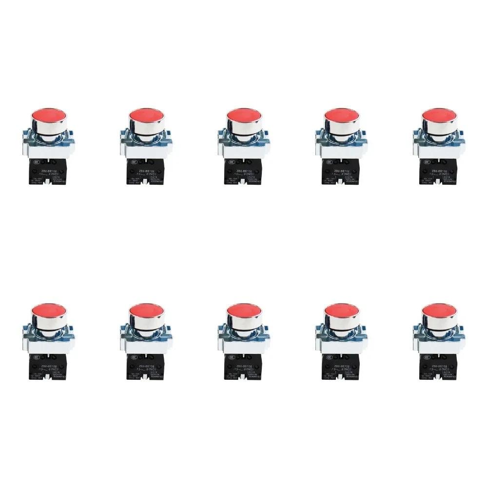 

10 Pcs Push Button Switch 22mm Momentary Push Button Switch Green, Red For Industrial Equipment Switches Power Accessories червоний