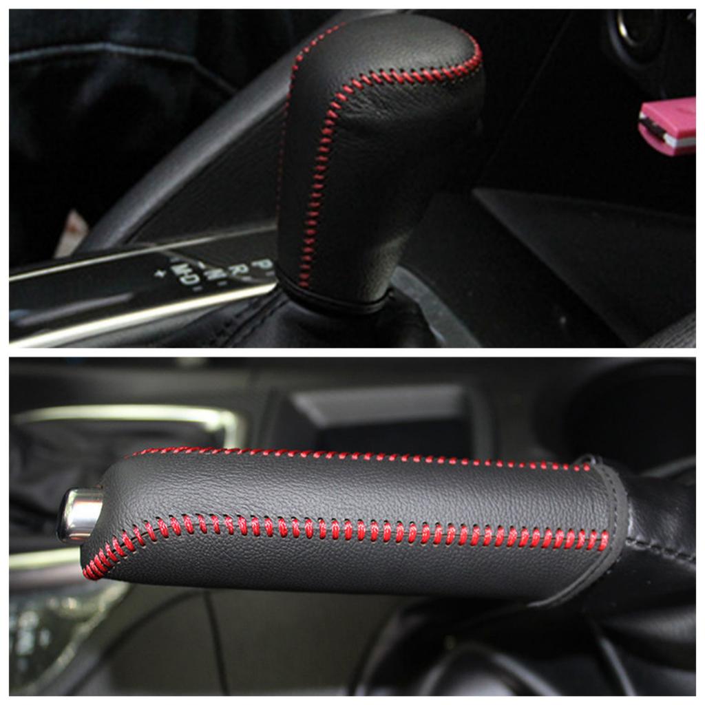 1ks AT Kožený kryt řadicí páky Kryt ruční brzdy pro 2013-2020 Mazda 3 2014-2020 6 2015-2025 CX-5 2017-2025 CX-3 2019-2025 CX-8