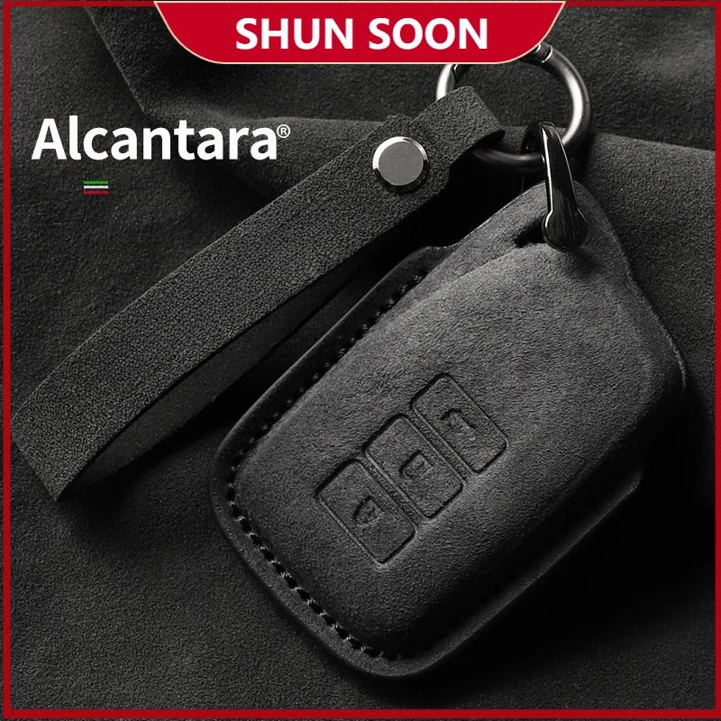 For Lexus Key Case Es200 Lx Nx200 Ux 260 Rx350 Buckle Full Package Suede Shell Lexus Is Car Key Case Cover Shell Alcantara