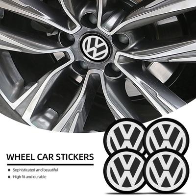 4Pcs 56mm Car Wheel Center Hub Cap Stickers Styling Car Accessories for Volkswagen CC R-Line Touran Golf Tiguan  E6 Beetle Arteon
