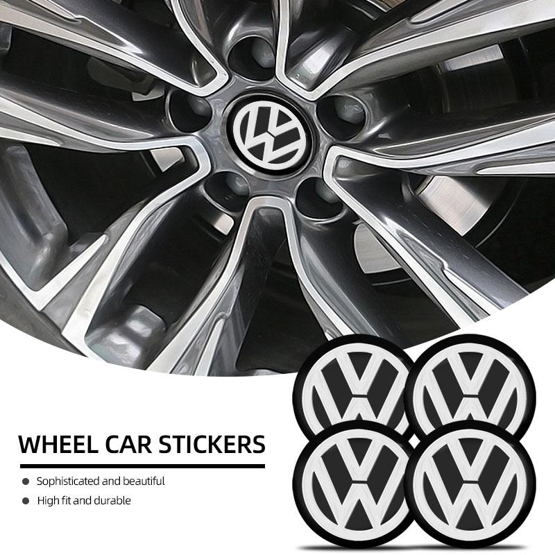 4Pcs 56mm Car Wheel Center Hub Cap Stickers Styling Car Accessories for Volkswagen CC R-Line Touran Golf Tiguan Beetle Arteon