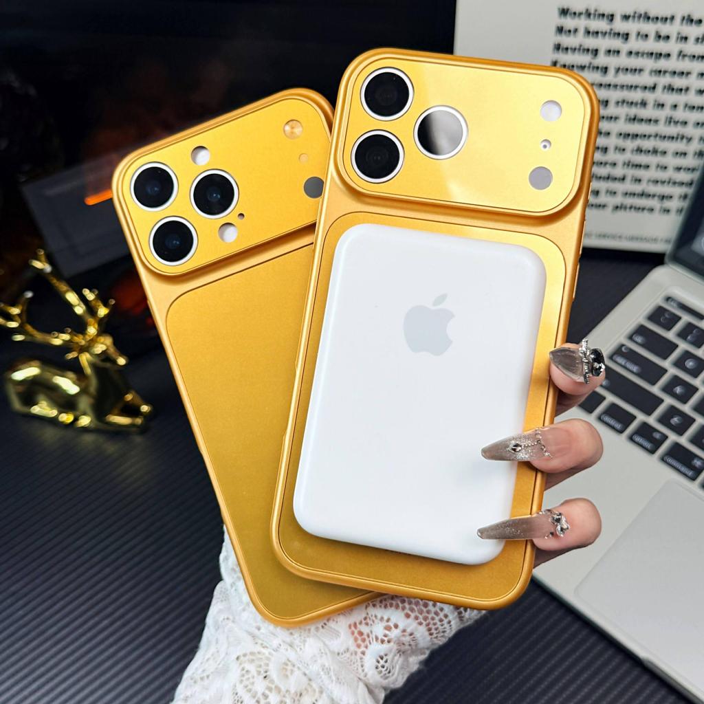 Instant Transform Large Window Gold Magnetic Case for iPhone 14/13 & Apple 17/16/15 PROMAX.