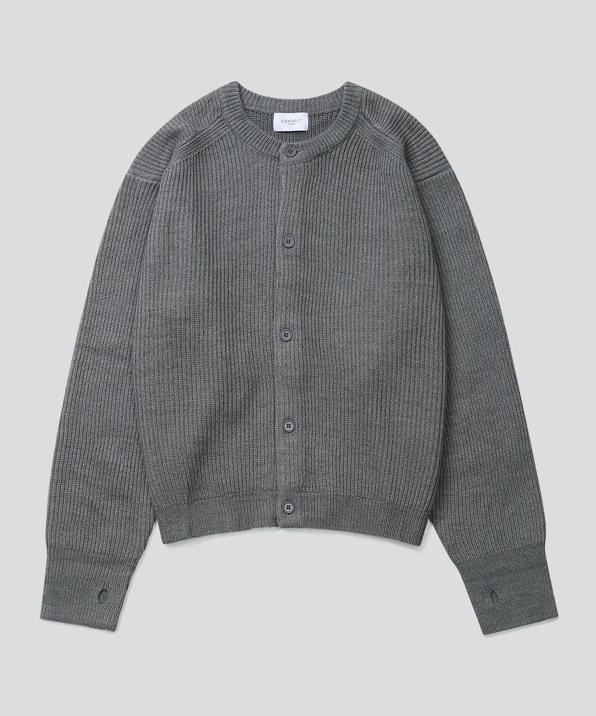 Connect Kinloch Fingerhole Wool Round Knit Cardigan (5 Colors)
