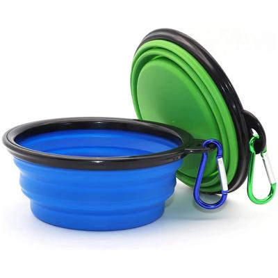 350/1000ml Collapsible Dog Bowls Travel Dog Cat Water Bowl Portable Foldable Food Dish with Carabiner Clip for Traveling Hiking
