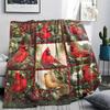Bird Print Flannel Blanket, High Quality Comfortable for All Seasons, Home Decor, Warmth and Comfort, Perfect for Christmas Gifts
