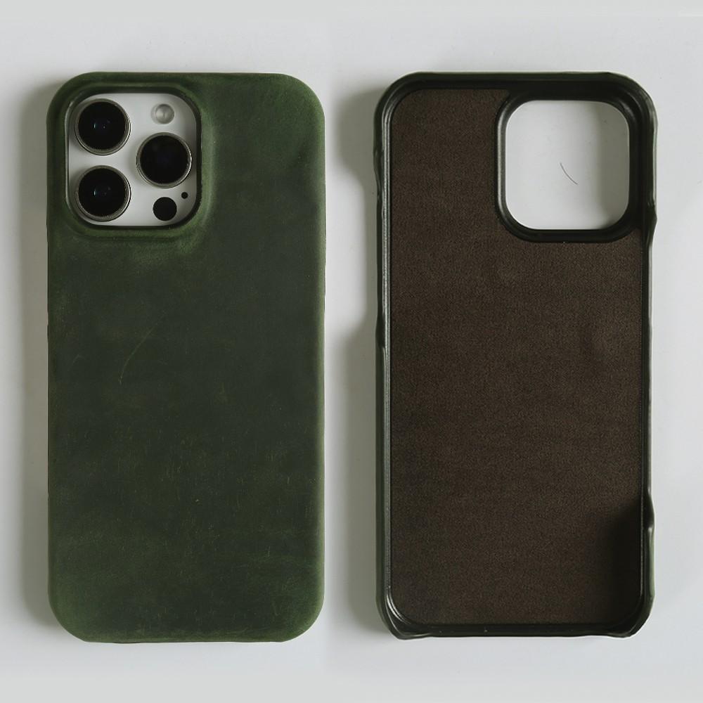 

Classic Durable Crazy House Pattern Genuine Leather Phone Case For Iphone 16 Pro Max Cases 15pro 14 13 11 Vintage Back Cover Genuine Leather&iPhone Air