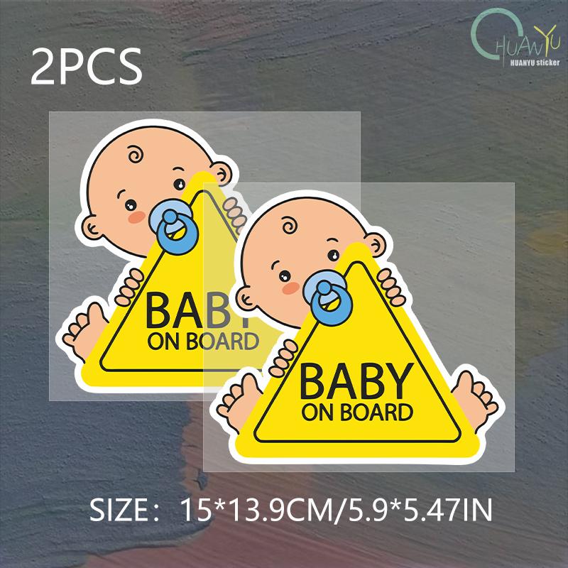 Baby On Board PVC Car Stickers Tuning Cartoon Window Decals Automobiles Decoration  Bomb Ornament