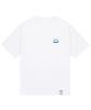 Graver [Unisex] Pixel Small Drawing Smile Short Sleeve T-Shirt_White/Blue Logo