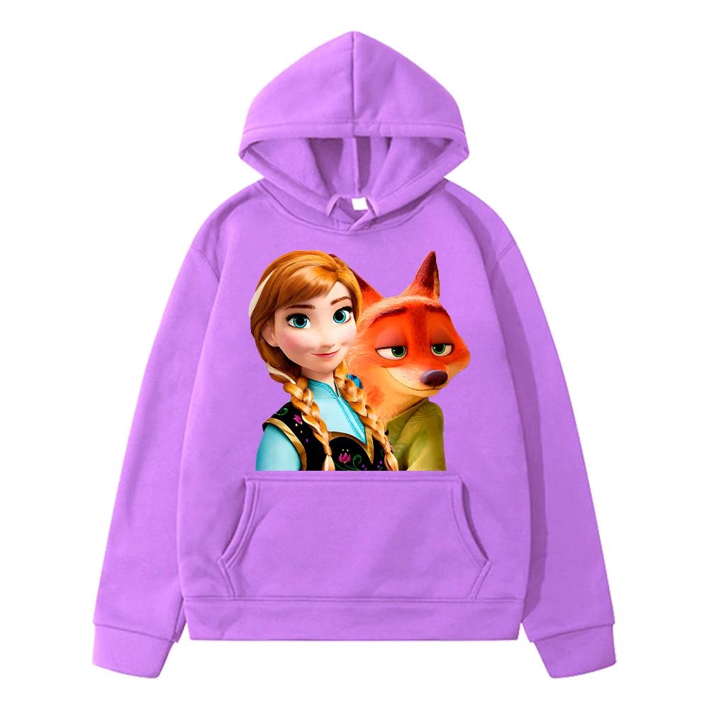 Boys and girls clothes Zootopia 2 Print hoodies  Kawaii anime hoodie Fleece sweatshirt y2k sudadera boy pullover Autumn  jacket kids clothes girls