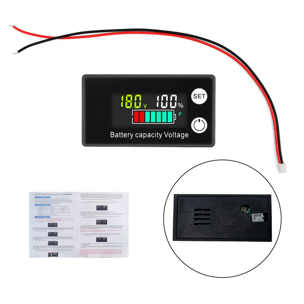 6133A Battery Capacity Indicator DC8-100V Digital Electricity Meter Lead-acid Lithium LiFePO4 Voltage Tester for Car Motorcycle