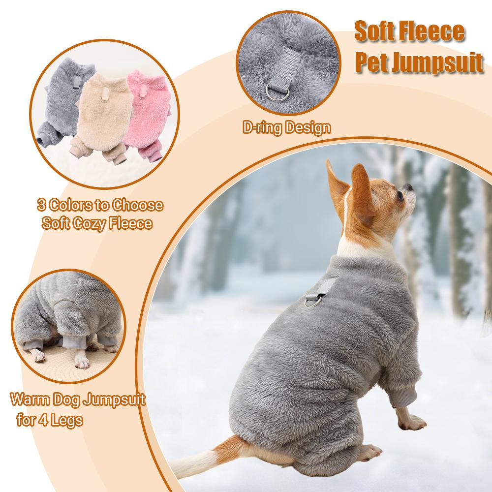 Winter Dog Clothes Warm Fleece Pet Jumpsuit Overalls For Small Medium Dogs Puppy Pajamas Coat Chihuahua French Bulldog Costumes