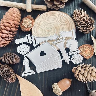 Poker Schach Metall Stanzformen Schablone für DIY Scrapbooking Fotoalbum Prägepapier Karten Basteln Diecuts