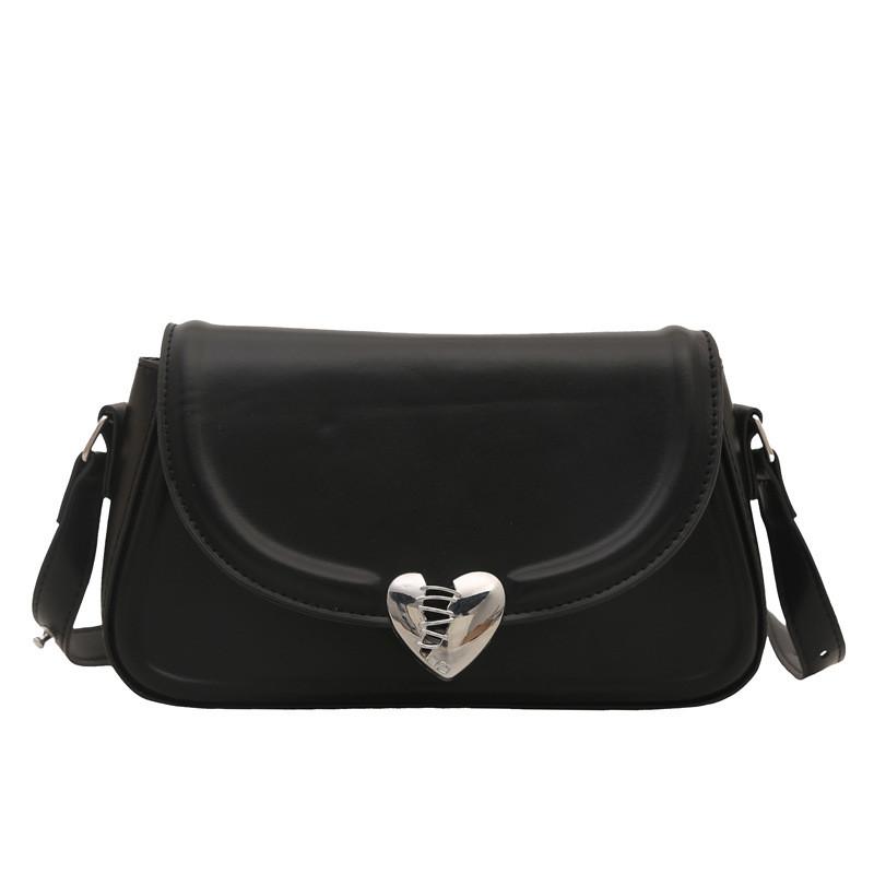 Lock Heart Loving Button Single Shoulder Crossbody Bag Daily Outfits Fashion