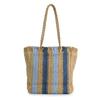 [Barcos Blue] A Refreshing Striped Basket Tote Bag for Women. Elegant, Large, Large Capacity, Fits A4 Size Documents. Blue.