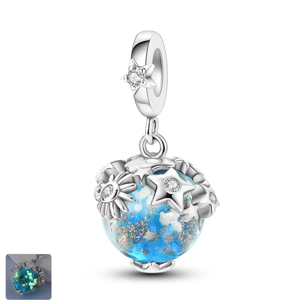 Copper Luminous Glass Charm Beads Are Suitable For Original Bracelet Diy Jewelry Making Design Women'S Gifts