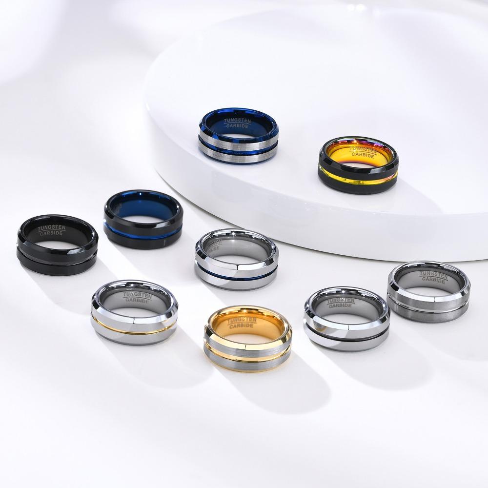 Anello Apribottiglia in Acciaio al Tungsteno 8mm Gioiello da Uomo alla Moda Accessorio di Moda Resistente