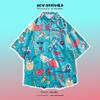Men’s Hong Kong Style Retro Floral Short Sleeve Shirt - Hawaiian Design, Rebellious, Versatile, Loose-Fit, Summer Wear, Perfect for Couples.