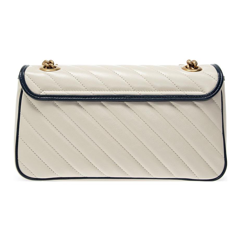 Gucci GG Marmont Color-Blocked Logo Chain Quilted Leather Shoulder Bag Women Shoulder Bag 443497-0OLFX-9085