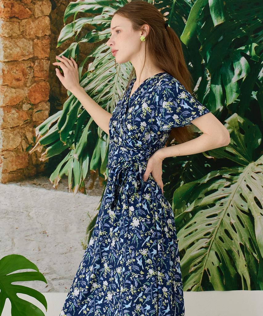 Bonide Mesh Cool Wrap Dress Forest Navy