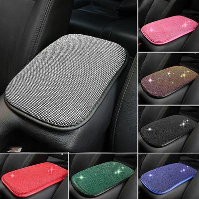 Auto středová konzola podložka křišťálově bling auto loketní opěrka kryt chránič univerzální fit diamantové auto dekorace příslušenství pro ženy