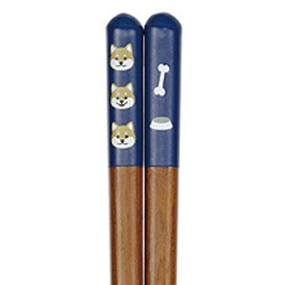 Rounded Shiba Inu Design Tanaka-hashi Chopsticks, Natural, 23.0cm, Tip, (Dishwasher Safe)