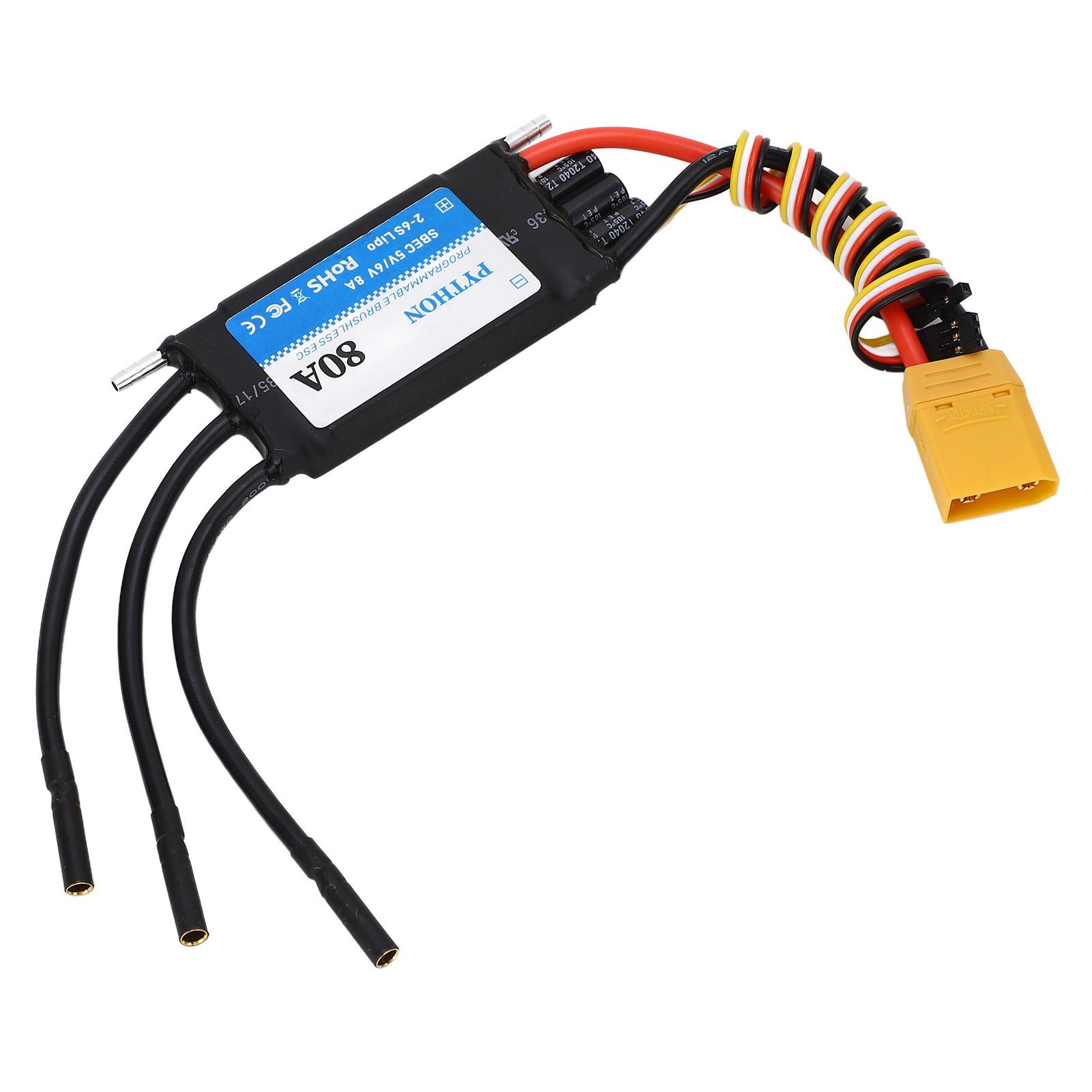 

80A RC Човен ESC Водонепроникний Чорний Мультизахист RC Електричний Регулятор Швидкості для Заміни