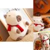 Adorable Capybara Plush Toy For Home Decoration And Cozy Pillow Gifts In White And Brown