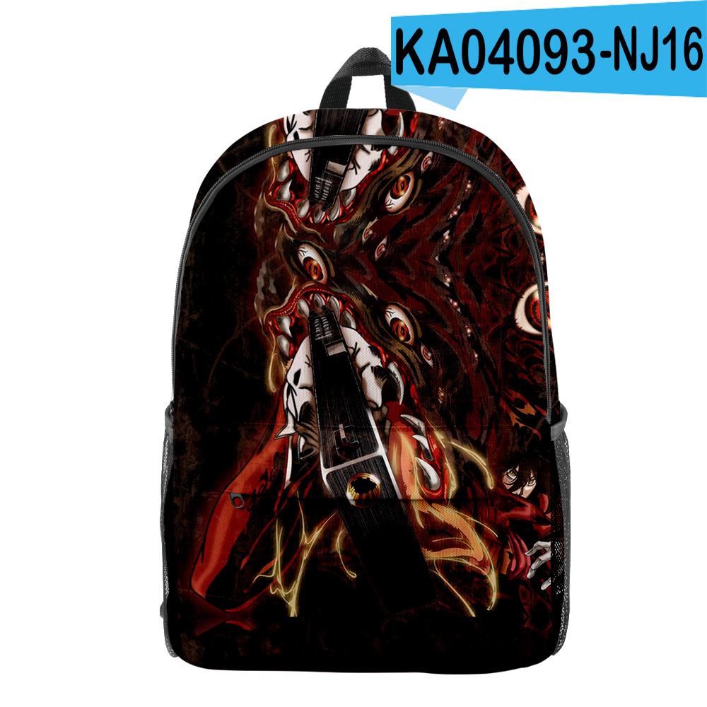 Classic Novelty Funny Cool Hellsing pupil Bookbag Notebook Backpacks 3D Print Oxford Waterproof Boys/Girls Travel Backpacks