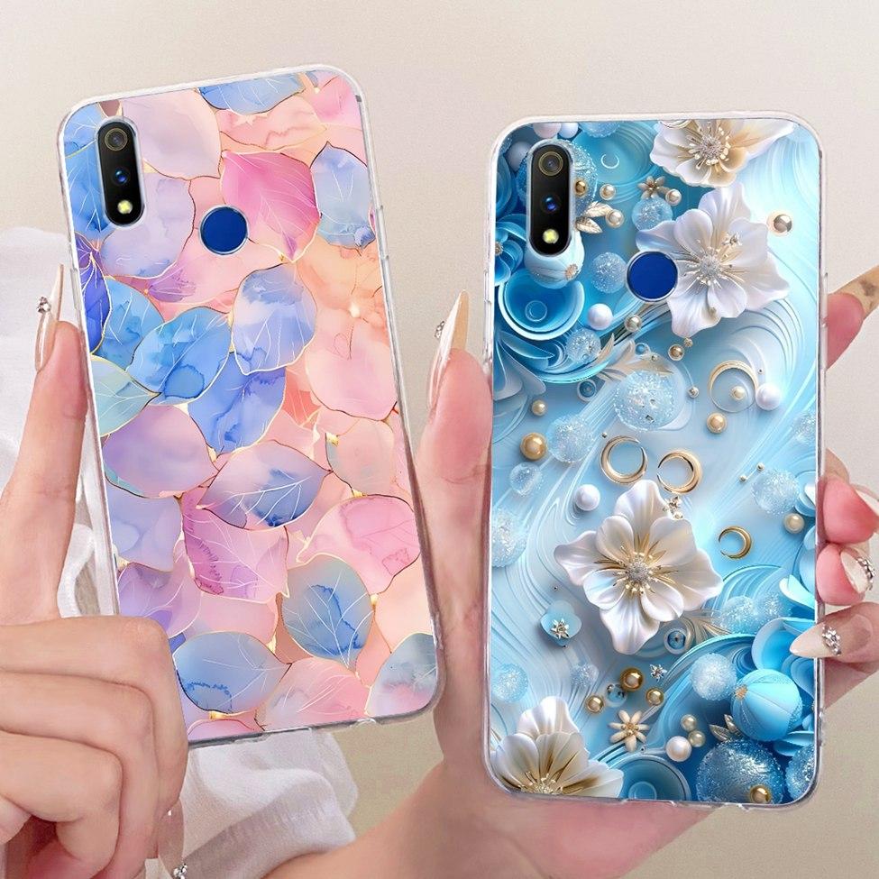 Transparent For Realme 3 Pro Case RMX1851 Cute Cat Fashion Butterfly Funny Painted Casing For Real Me 3 Pro Cover