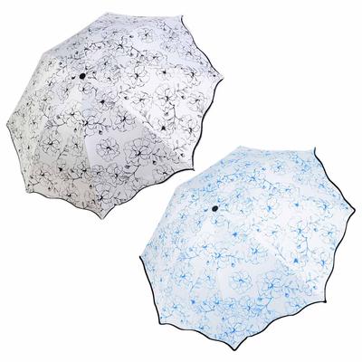 Floral Christmas Wrapping Paper fashion print cute Windproof automatic tri-fold umbrella sun UV protection Sun umbrella