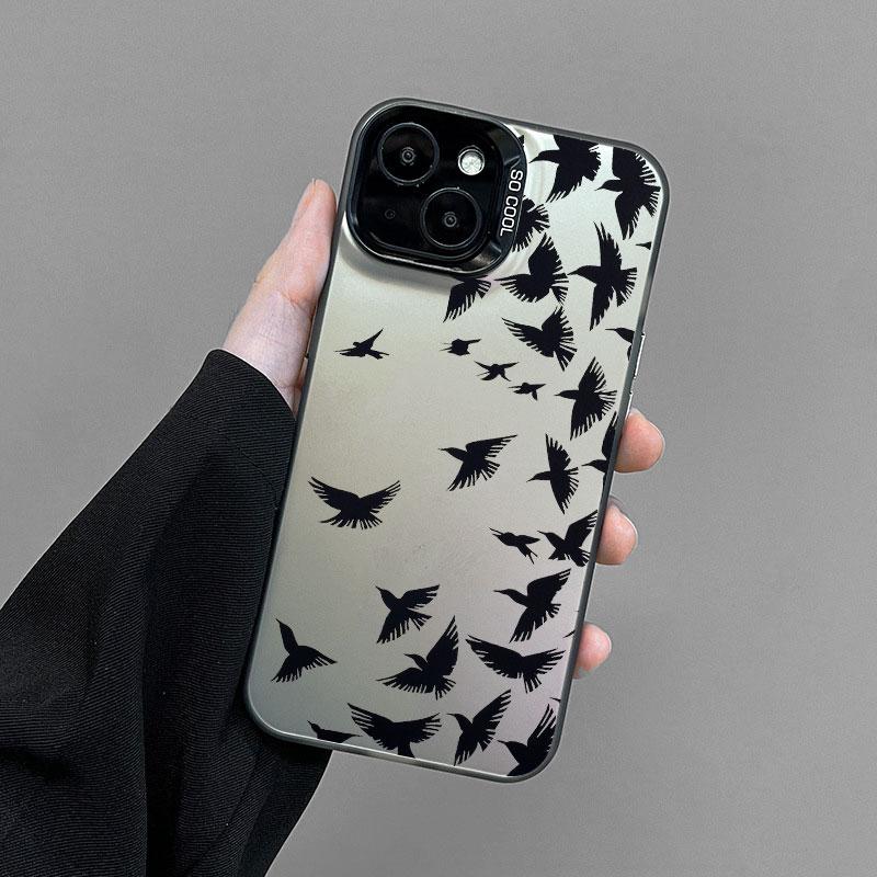 Birds In Flight Laser Phone Case For iPhone 13 Mini 14 Pro Max 16 15 Pro Max Plus 12 11 Pro Max Shockproof Back Cover Fundas